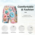 thumbnail image 4 of Kdxio Cupcakes And Donuts Print Men'S Swim Trunks With Compression Liner 7 Inch Inseam Quick Dry Swim Shorts, 4 of 7