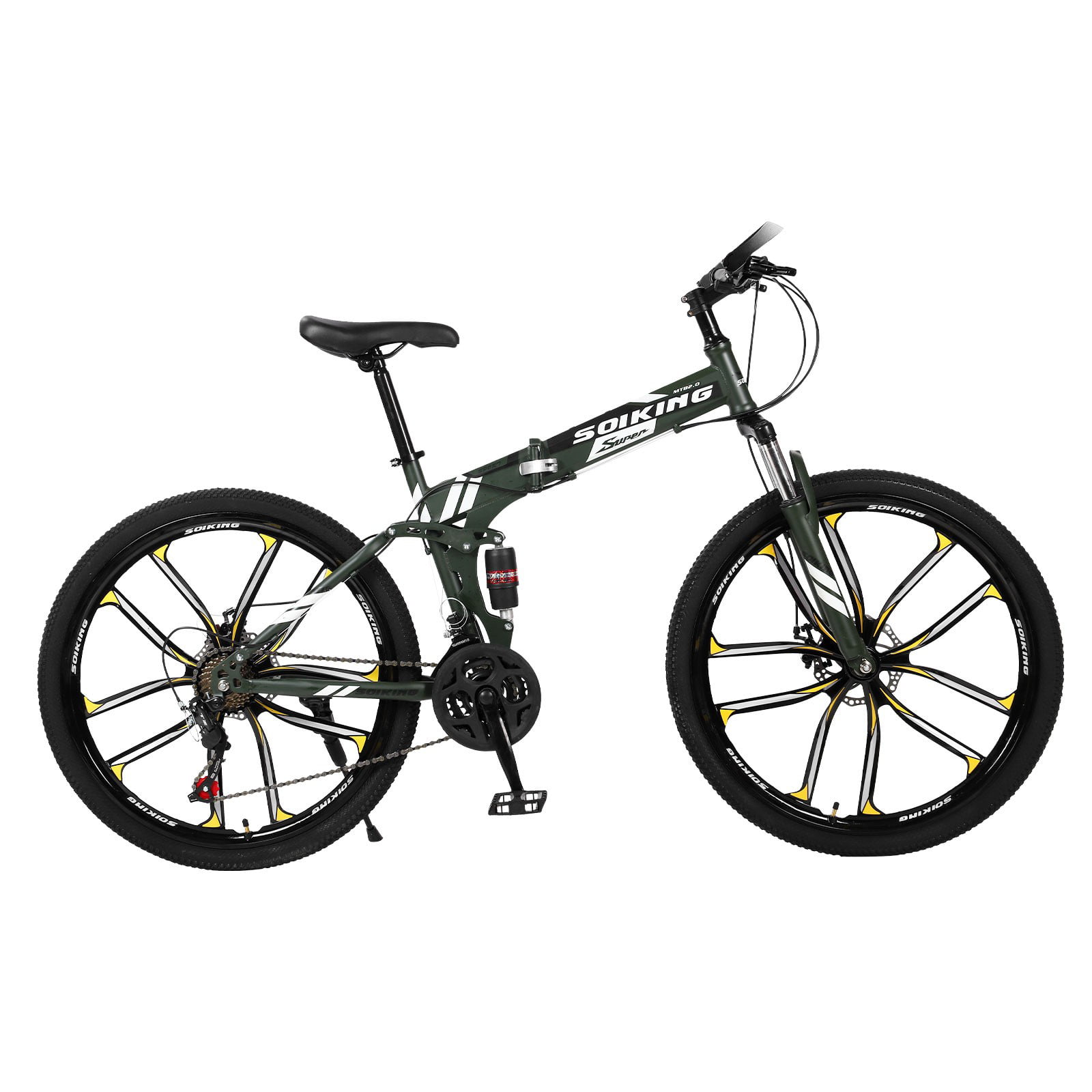 26 Inch Variable Speed Bicycle Travel Folding Bicycle Mountain Bike for Adults,Full Suspension Bicycle Outdoor Racing Cycling
