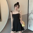 thumbnail image 3 of Summer Black Strap Dress Sweet Slim-Fit Short-Height Women's Clothingpangjing, 3 of 4