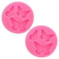 thumbnail image 1 of Molde de arcilla de polímero de 2 piezas, molde de fondant, molde de silicona de 3 mariposas para manualidades, secado al aire, pasteles, rosa, 1 of 6