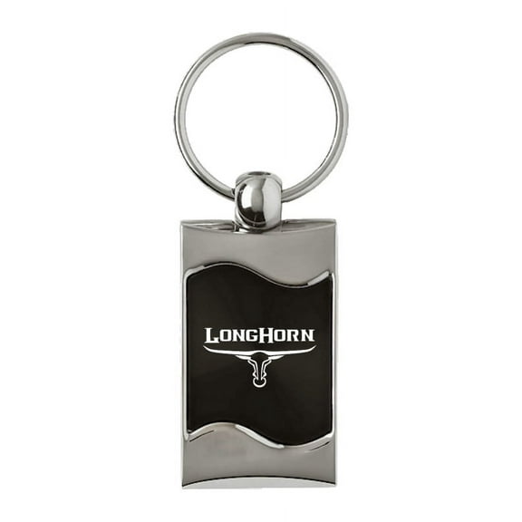 Dodge Longhorn Skull Rectangular Wave Key Fob (Black)