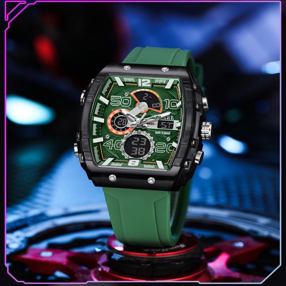 Taicans Quartz Analog Dress Watch for Men - Waterproof,LED Backlight,Auto Date Week Display,Slim Business Wristwatch,Stainless Steel Case,formal office Wedding