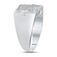 thumbnail image 3 of FB Jewels Sterling Silver Mens Round Diamond Square Cluster Ring 1/6 Cttw Size 11.5, 3 of 4