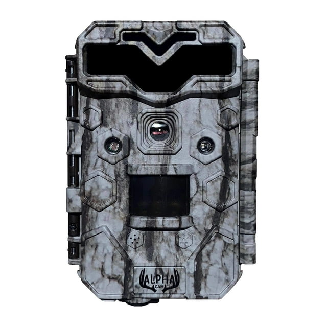 Alpha Cam Premium Hunting Trail Camera 30MP 1080p H.264 30fps IP67 Waterproof Scouting Cam with Ultra Fast Trigger Speed and Recovery Rate HD Long Range IR Night Vision 2.4" LCD