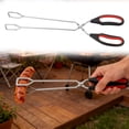 thumbnail image 2 of Stainless Steel Scissor Cooking Tongs, Kitchen Cooking Tongs, Wire Metal Tongs for Cooking, Heat Resistant, Small Scissor tong for BBQ, Grilling, Hot Food, with Silicone Handle, 11 Inch, 2 of 7
