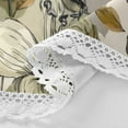 thumbnail image 3 of 60 Inch Round Tablecloth with White Lace Trim Fall Table Cover for Elegant Dining Decor Lily Motifs Pattern, 3 of 8