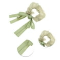 thumbnail image 3 of Unique Bargains 1 Pc Grace Bow Ribbon Scrunchies Green, 3 of 5