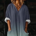 thumbnail image 6 of DeHolifer Summer Dresses for Women Vacation Trendy Short Sleeve Scoop Neck Cotton Linen Dress Loose Flowy Beach Sundress Gray XL, 6 of 7