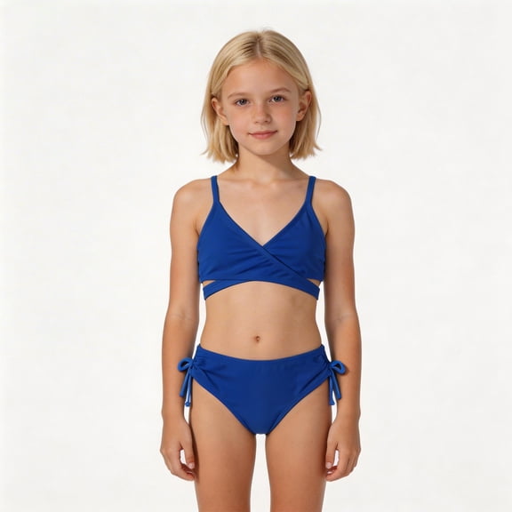 Swimsuit Girls Girls Two Pieces Swimsuit Quick Dry Swimwear Summer Bikinis 6-7 Years