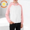 thumbnail image 2 of RXMEKW Color Block Sun Protection Jacket for Boys And Girls With Zipper Long Sleeve Outdoor Wear in Blue Pink Gray, 2 of 9
