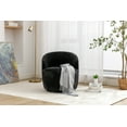 thumbnail image 4 of NEW Chenille Fabric Swivel Accent Armchair Barrel Chair With Black Powder Coating Metal Ring,Black, 4 of 8