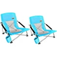 thumbnail image 1 of Nice C Basse Plage Camping Chaise Pliante, Chaise de Randonnée Ultralégère avec Porte-Gobelet et Sac de Transport Compact et Robuste Extérieur, Intérieur (2 Pack de Bleu), 1 of 6