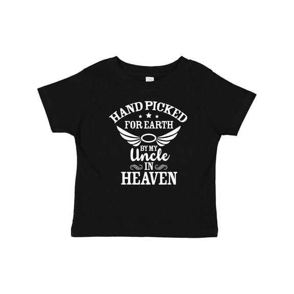Inktastic Handpicked for Earth by My Uncle in Heaven with Angel Wings Boys or Girls Baby T-Shirt