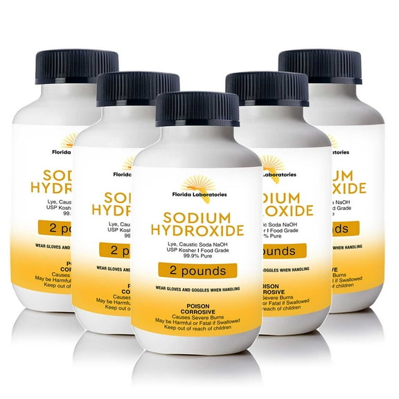 Sodium Hydroxide 99.9% Pure Food Grade Beads Caustic Soda lye 10 Lbs (Pounds)