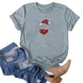 thumbnail image 1 of Fiudx Ofertas Del Día Moda Mujer Casual Navidad Impresión Pulóver Manga Corta Camiseta Tops Blusa, 1 of 4