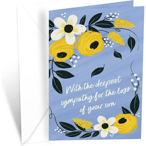 Sympathy Card Loss of Son, Made in America, Eco-Friendly, Thick Card Stock with Premium Envelope 5in x 7.75in, Packaged in Protective Mailer