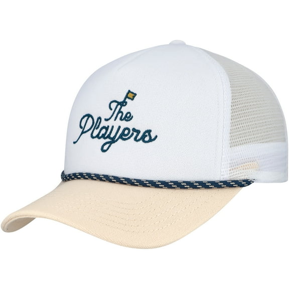 Men's-Barstool Golf  White/Tan THE PLAYERS Nailhead Canvas Rope Adjustable Hat