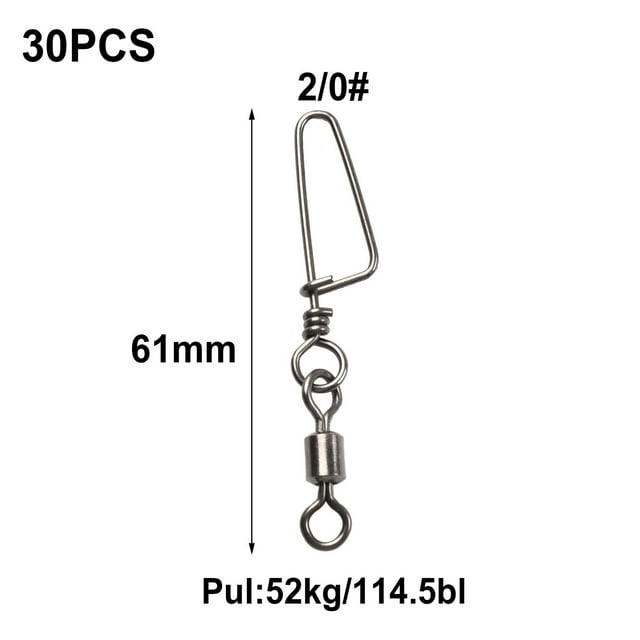 30 Pack Émerillons de Pêche à Billes Connecteur de Ligne de Pêche en Acier Inoxydable Outils de Pêche