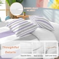 thumbnail image 2 of 3 Piece Purple Grey Stripe Duvet Cover Set Queen Size,Microfiber Comforter/Quilt Cover with Corner Ties and 2 Pillowcases,Modern Farmhouse Vertical Striped All Season Soft Bedding with Zipper Closure, 2 of 8