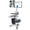 Silver, variant on Yescom Mobile Computer Cart Dual Monitor Mount with Drawer Black