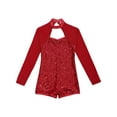 thumbnail image 5 of iiniim Kids Girls Sequin Sparkly Hollow Back Gymnastic Leotard Dancewear, 5 of 7