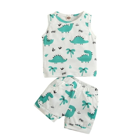 

KmaiSchai Baby Dress With Cardigan Baby Boys Summer Sleeveless Dinosaur Vest T Shirts Tops Shorts Outfits Clothes Set 4T Boys Sweater Set Set Boy New Baby Must Haves A Tracksuit For Women Summer Out