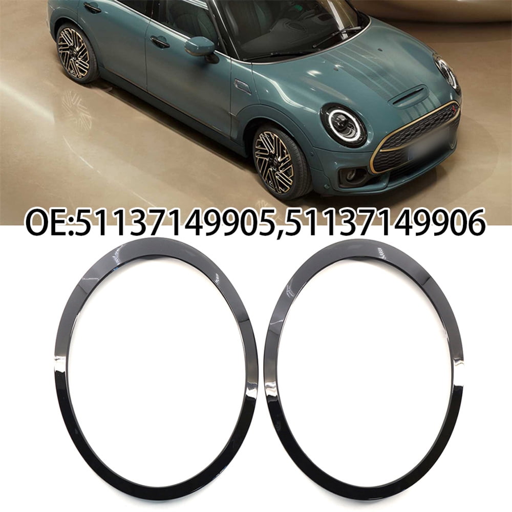 Phyun Glossy Black Headlight Trim Ring Left + Right For Mini Cooper R55