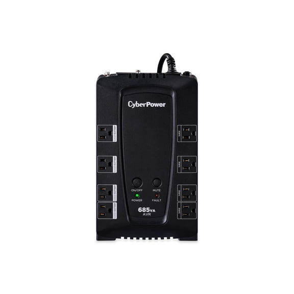 CyberPower CP685AVRG AVR UPS System, 685VA/390W, 8 Outlets, Compact Black