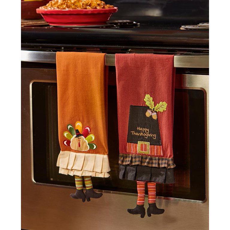 The Lakeside Collection Set of 2 Hanging Kitchen Towels