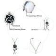 thumbnail image 4 of JQUEEN 925 Sterling Silver Rose Necklace for Women Created Opal Flower Pendant Neckalce Cable Chain Length18'' Personalized Jewelry Birthday Gift for Lady, 4 of 5