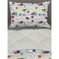 thumbnail image 3 of Colorful Comforter & Sham Bedding Set, Knitting Balls Crochet Hand Crafts Stitch Yarn Hobby Theme Illustration, 3 pcs Duvet Set Microfiber Filling Quilt, 5 Sizes, Multicolor, by Ambesonne, 3 of 4