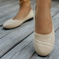 thumbnail image 6 of Xfvqtps Breathable Knit Slip on Flats for Women Round Toe Comfortable Walking Shoes Casual Flat Shoes Soft Sole Shoes Slip on Loafers Beige, 6 of 9