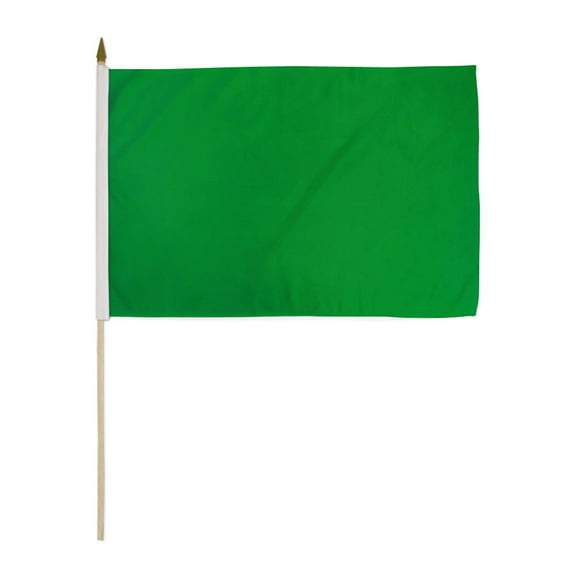 Green Solid Color 12x18in Stick Flag