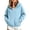 Light Blue, variant on Jalioing Girls Half Zipper Hoodies Casual Fashion Loose Long Sleeve Dropped Shoulder Sweatshirt with Pocket 4-14 Years