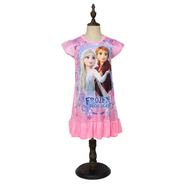 2023 princesas de Disney niña Anna Elsa ropa de verano niños Frozen pijamas para niños vestidos de cumpleaños disfraz Casual 3 8 Y3T-S Gao Jinjia LED