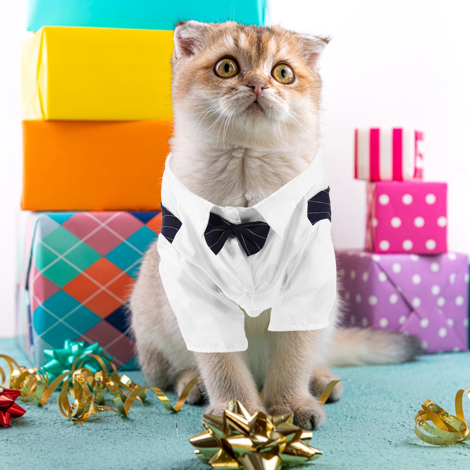 Milisten Formal Dog Dress Shirt Navy Pet Costume Lightweight Comfortable for Party and Wedding