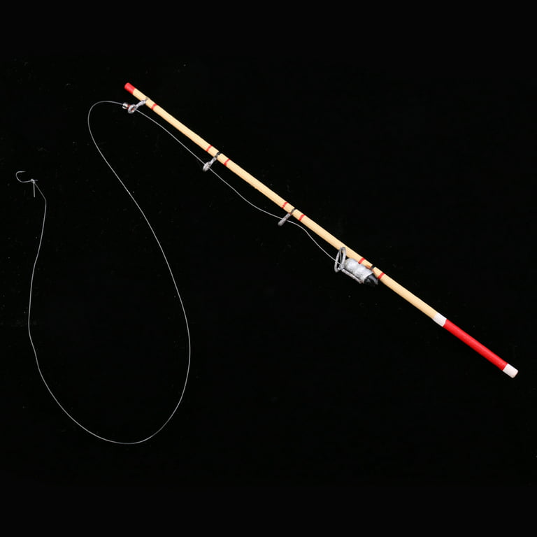 2x 1/12 Scale Dollhouse Miniature Fishing Rod Fishing Pole, Size: As described, Yellow