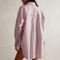 thumbnail image 4 of Sevevn Striped Button Down Shirts For Women Dress Shirts Long Sleeve Casual Collared Office Work Shirt With Pocket Summer Pink XL, 4 of 8