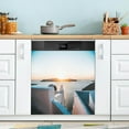 thumbnail image 5 of Coolnut Building Water Sunset Dishwasher Magnet Sticker, Refrigerator Magnetic Cover, Fridge Panels, Home Cabinet Decals Appliances Stickers, 23"x 26", 5 of 6