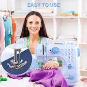 BCOOSS Sewing Machine for Beginner Multi-Functional Portable Machine with 12 Built-in Stitches,Blue