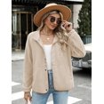 thumbnail image 3 of Zeagoo Womens Fleece Jacket Fuzzy Stand Collar Western Aztec Snap Button Down Jacket Outerwear with Pockets, 3 of 5