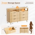 thumbnail image 2 of UBesGoo Fluted 6 Drawer Dresser with LED Lights, Modern Chest of Drawers Wood Dresser TV Stand, Double Dresser for Bedroom, Living Room, Hallway, 2 of 8