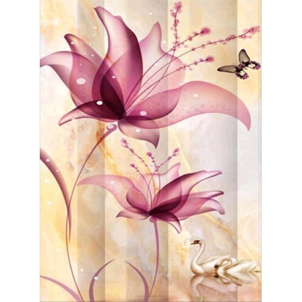 Pintura de diamante (DB3373) 5D DIY Flor Cuadrado Rhinestone Arte de la pared Imagen 20X30cm Hugtrwg Para estrenar