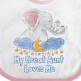 thumbnail image 4 of Inktastic My Great Aunt Loves Me Cute Elephants Clouds Moon and Stars Boys or Girls Baby Bib, 4 of 4