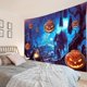 thumbnail image 2 of Halloween Tapestry Terror Pumpkin Jack-O-Lantern Wall Decor Night Spooky Jungle Tapestry Hunted House Photo Wall Art for Bedroom Home Dorm Halloween D, 2 of 5