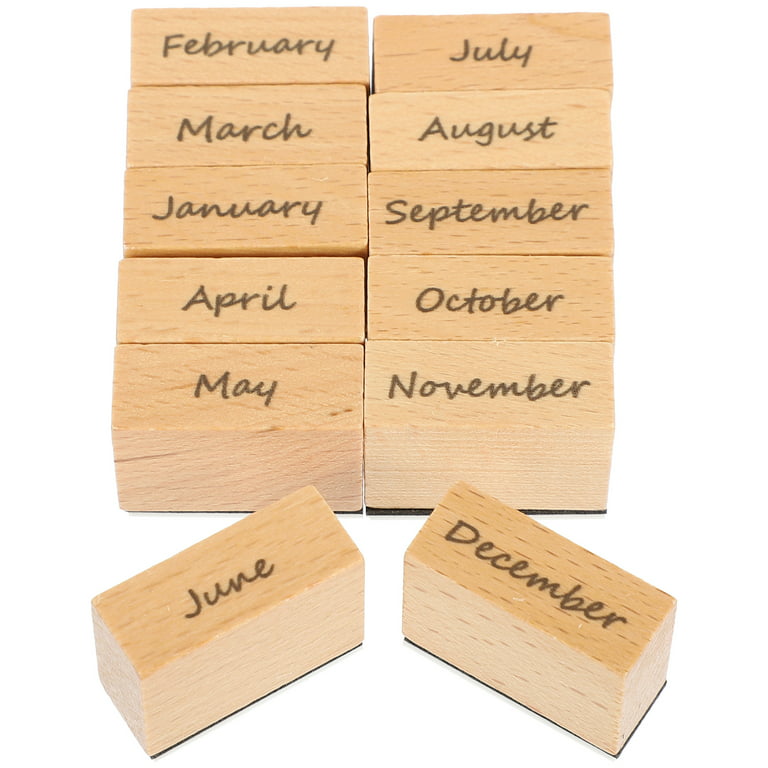 NUOLUX 1 Set Month Stamp Decorative Stamp Journal Crafting Monthly Stamp  Scrapbooking Stamp 