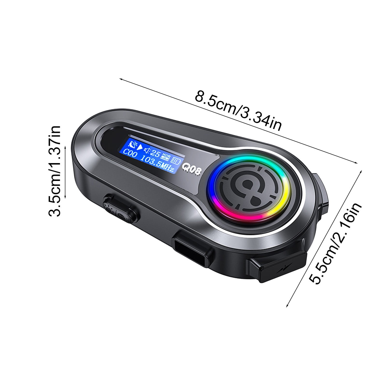 COM1950s Motorcycle Helmet Bluetooth Headset with Noise Cancelling,Bluetooth 5.3 Chip and Lcd Display for Hands-Free Calls & Clear Communication,Ipx6 Waterproof Riding Headset with Long Battery Life