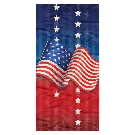 ZhangC 4th of July Patriotic Beach Towel, 30x60 Inch American Flag Beach Towel, Red White and Blue Patriotic Comfortable Soft Highly Absorbent Towel for Beach Pool Gym Travel Vacation