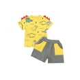 thumbnail image 6 of Sedceaty Boy's Summer Two Piece Set, Children's Dinosaur Printed Crew Neck T-shirt Shorts with Pocket for Toddlers, 6 of 9