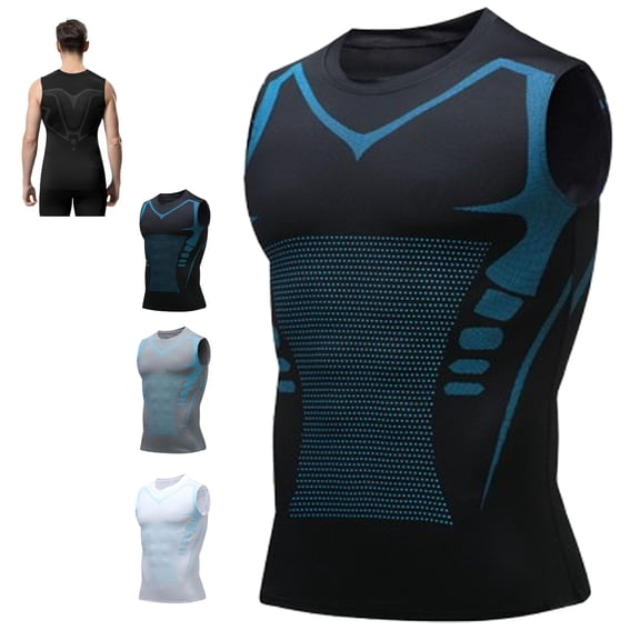 Compression Shirt Men, 2026 New V2 Body Shaper Tank Top with Posture Support, Sleeveless Slimming Undershirt for Instant Confidence and Back Alignment